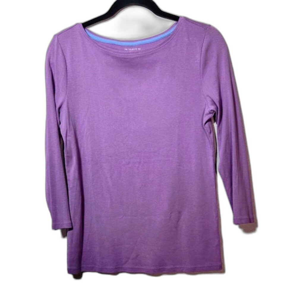 Talbots Women's  Light Purple Shade 3/4 Sleeve 100% Pima Cotton Knit Top Size: S - Picture 7 of 11
